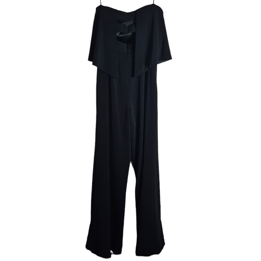 Jay Godfrey Moore Black Wide Leg Jumpsuit Size 0 Strapless Cut Out Back Classic - Picture 5 of 16